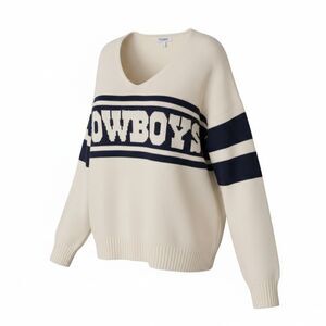 Vintage Dallas Cowboys Classic Knit Sweater Women's Large V-Neck Team LJ